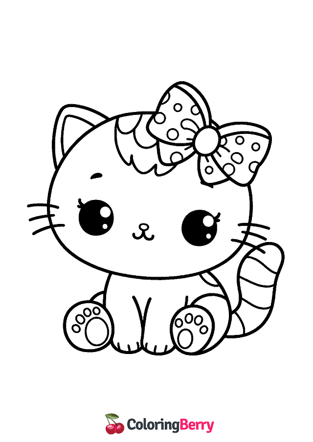 Cute Kitty Coloring Page