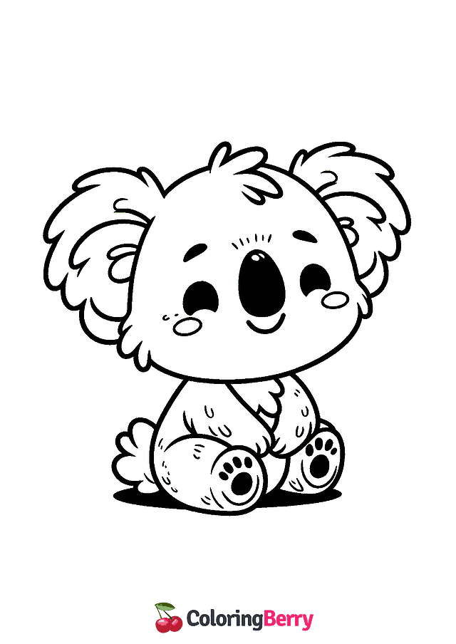 Cute Koala Coloring Page