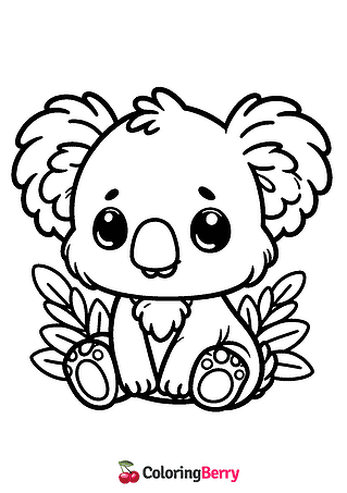 Cute Koala Bear Coloring Page