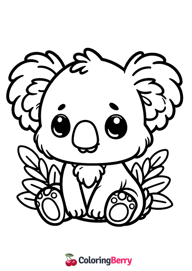 Cute Koala Bear Coloring Page