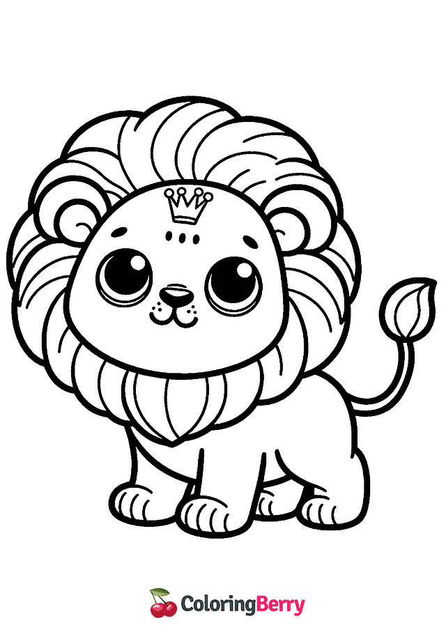 Cute Lion Coloring Page