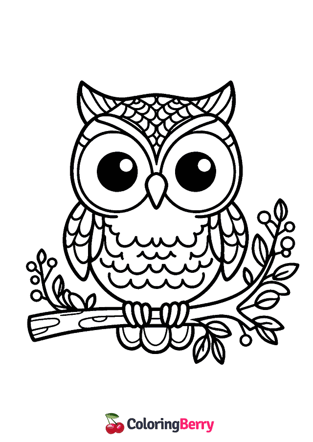 Cute Owl Coloring Page