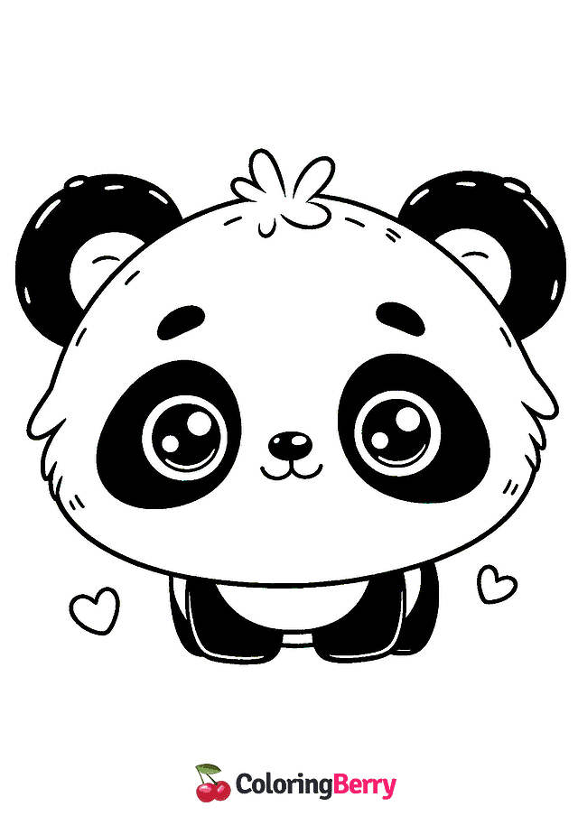 Cute Panda Coloring Page