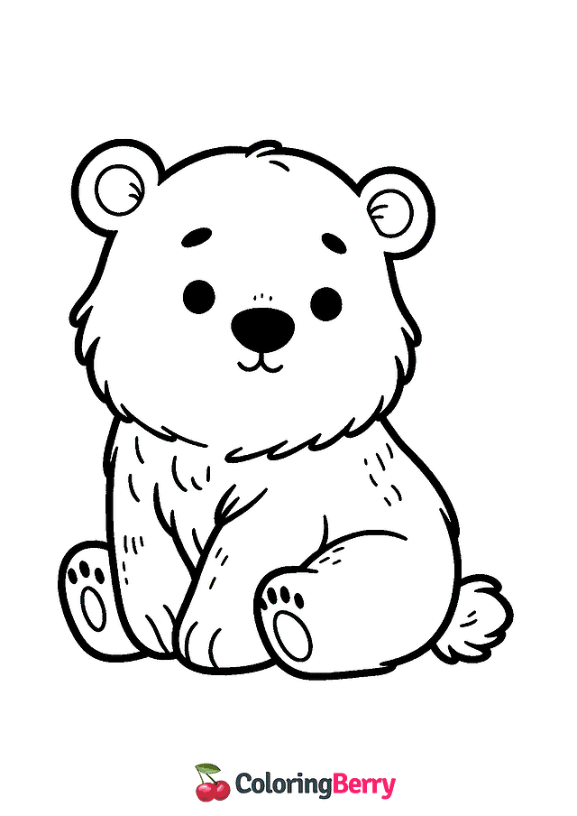 Cute Polar Bear Coloring Page