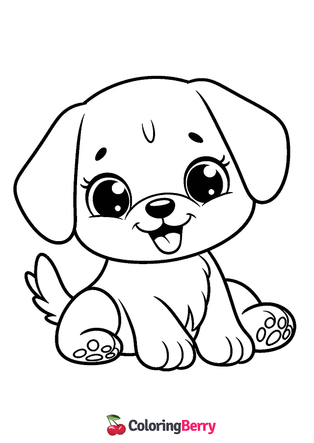 Cute Puppy Coloring Page