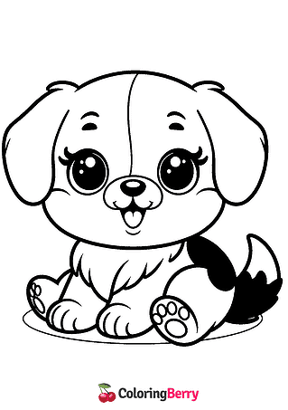 Cute Puppy Dog Coloring Page