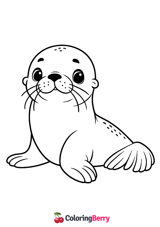 Cute Sea Lion Coloring Page