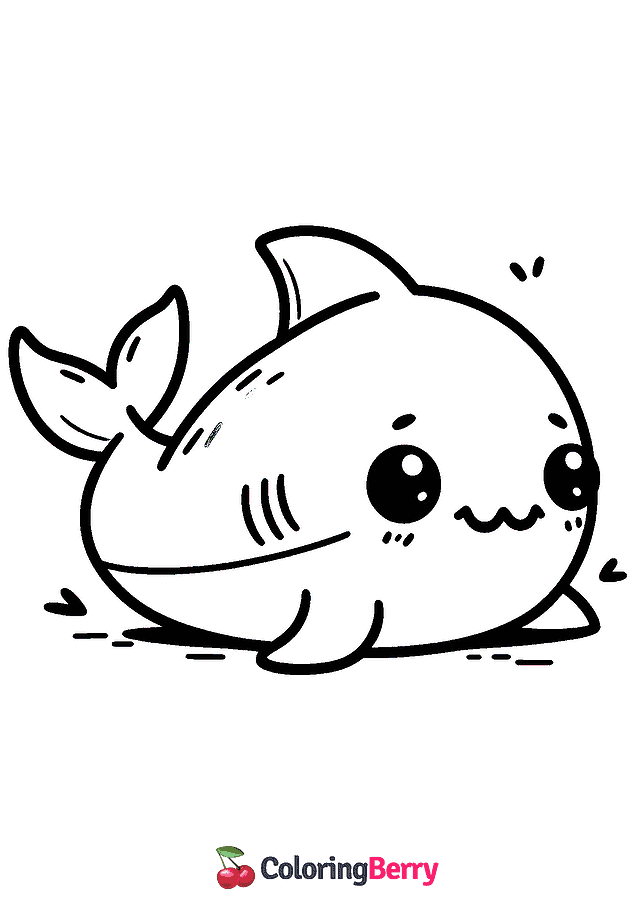 Cute Shark Coloring Page