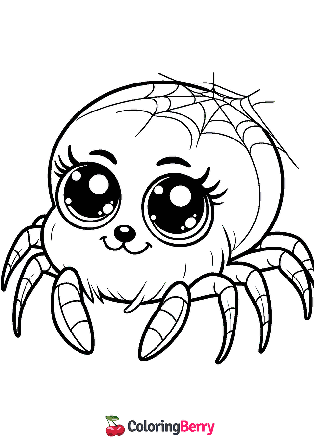 Cute Spider Coloring Page