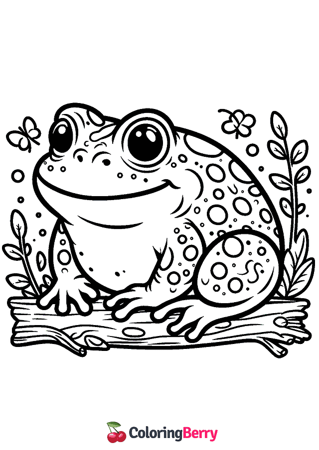 Cute Toad Coloring Page