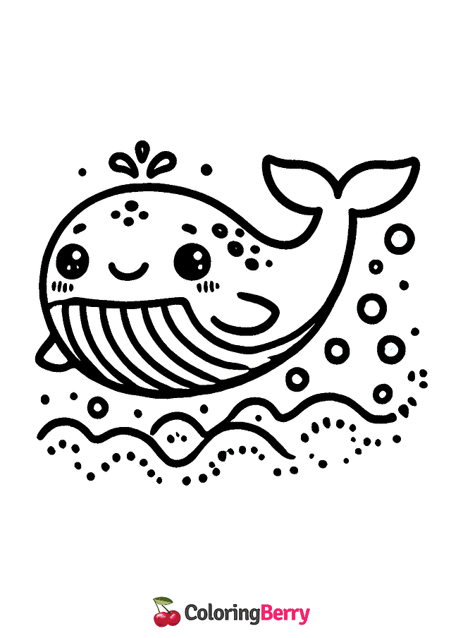 Cute Whale Coloring Page