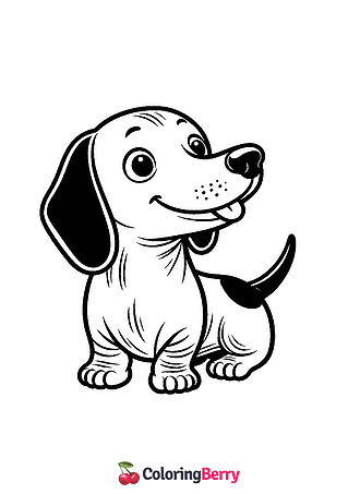 Dachshund Dog Coloring Page