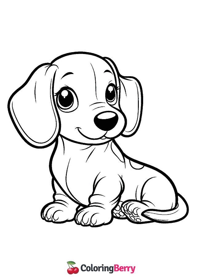 Dachshund Puppy Coloring Page