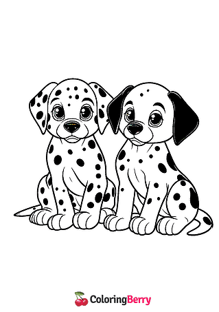 Dalmatian Puppies Coloring Page