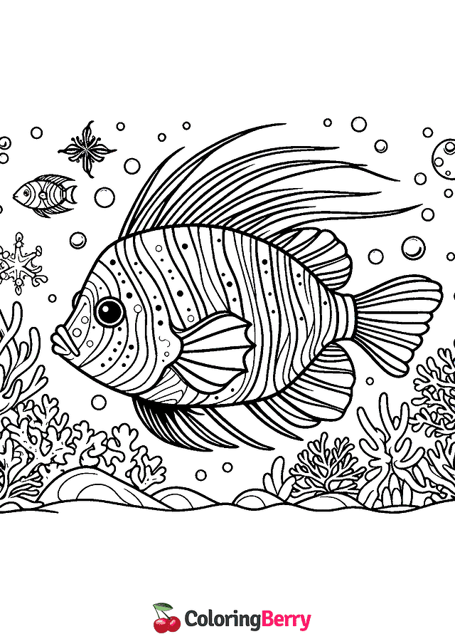 Deep Sea Fish Coloring Page