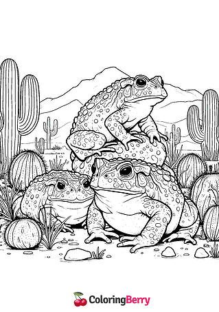 Desert Toads Coloring Page