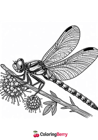 Detailed Dragonfly Coloring Page