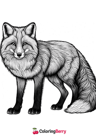 Detailed Fox Coloring Page