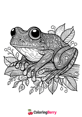 Detailed Frog Coloring Page