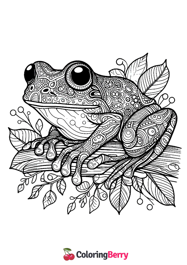 Detailed Frog Coloring Page