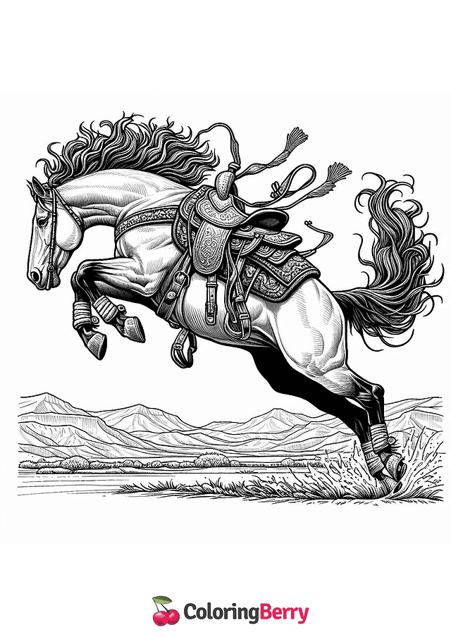 Detailed Horse Coloring Page