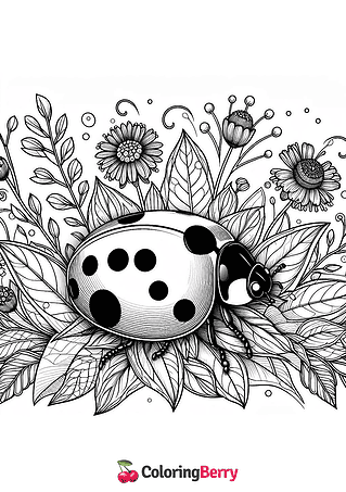 Detailed Ladybug Coloring Page