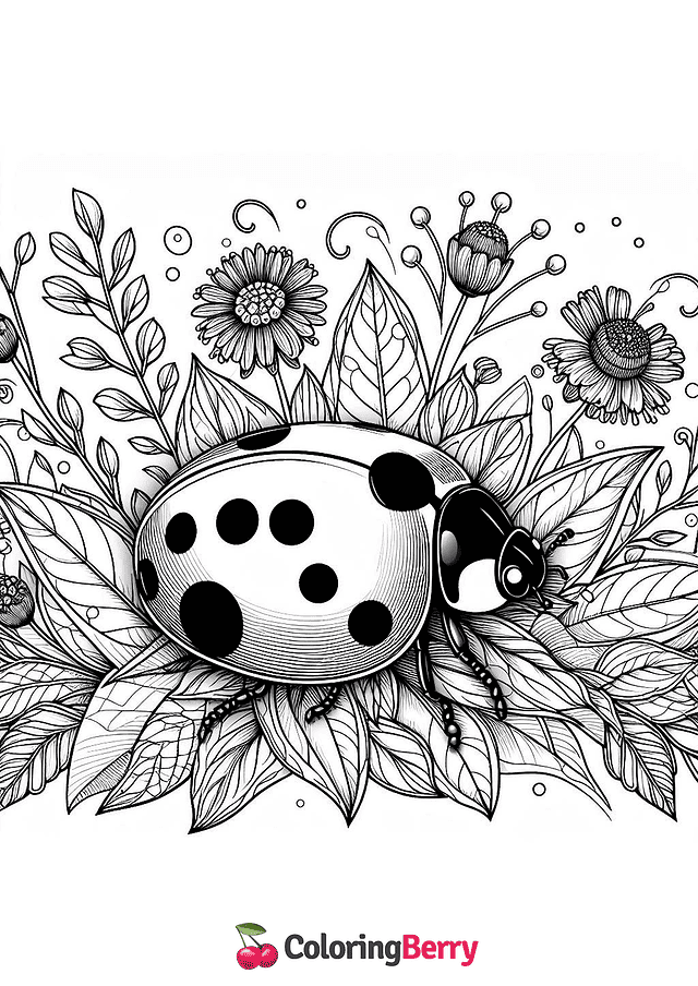 Detailed Ladybug Coloring Page