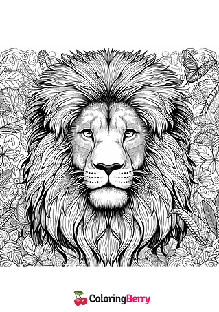Detailed Lion Coloring Page