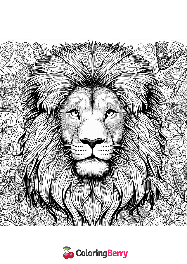 Detailed Lion Coloring Page