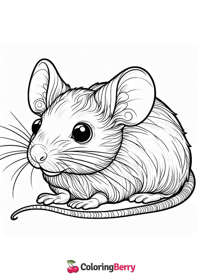 Detailed Mouse Coloring Page