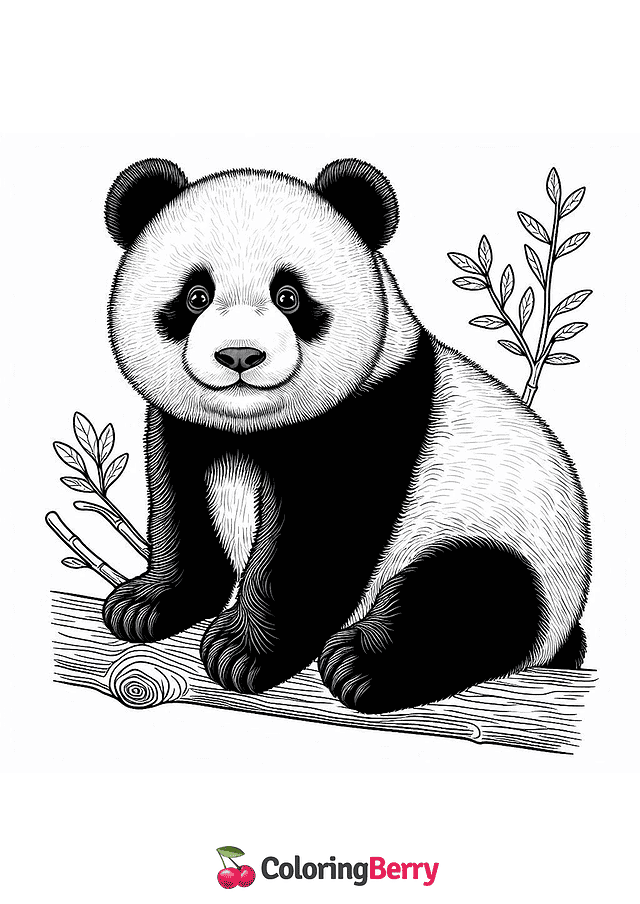 Detailed Panda Coloring Page