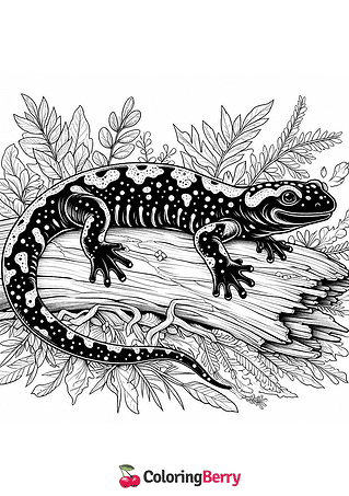 Detailed Salamander Coloring Page