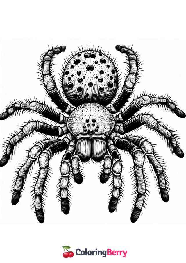 Detailed Spider Coloring Page