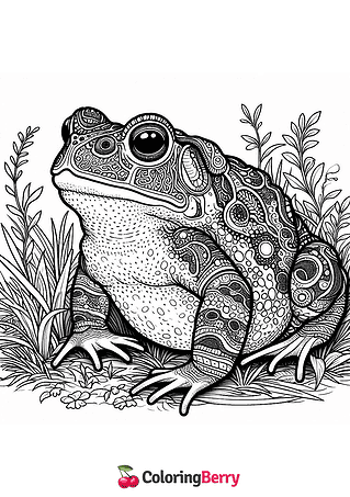 Detailed Toad Coloring Page