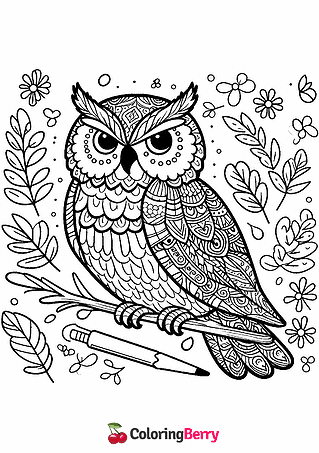 Difficult Owl Coloring Page