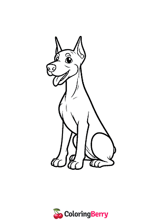 Doberman Coloring Page