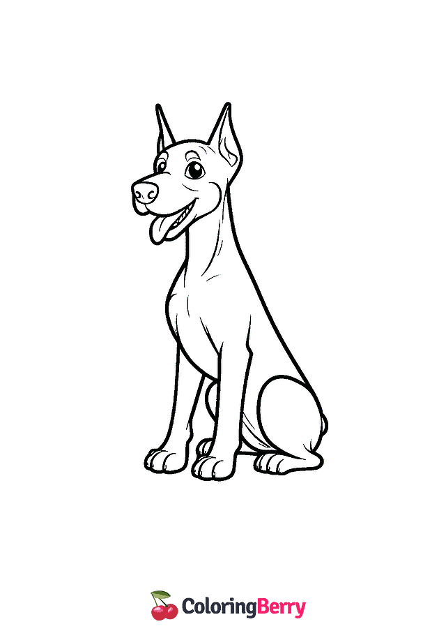 Doberman Coloring Page