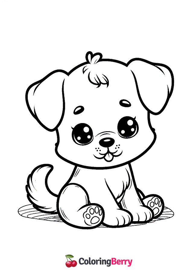 Dog Cub Coloring Page