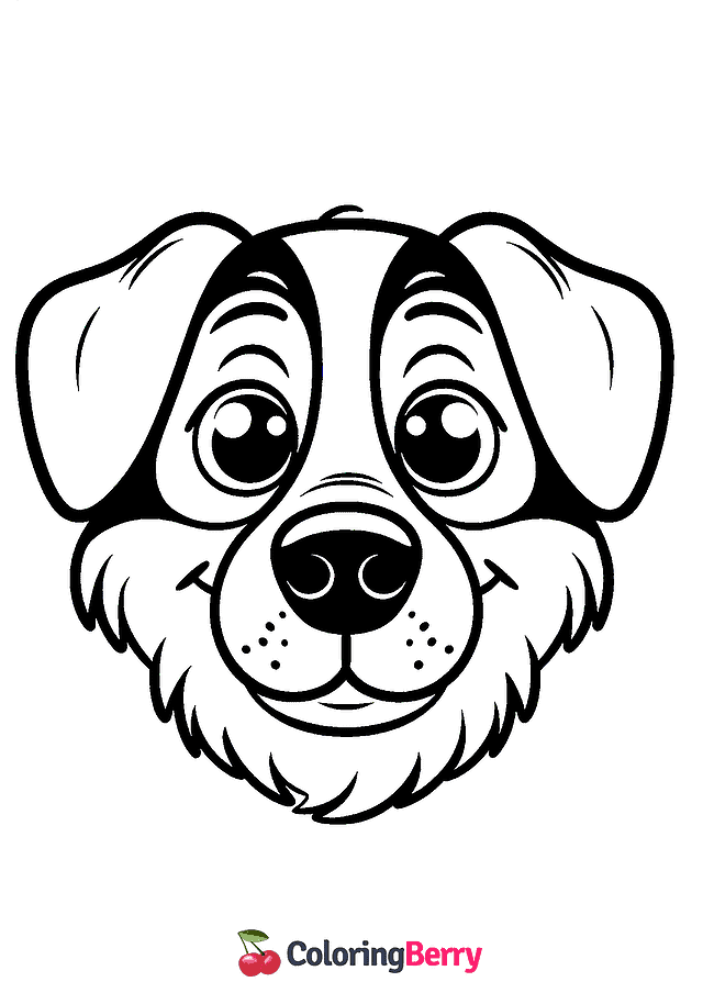 Dog Face Coloring Page