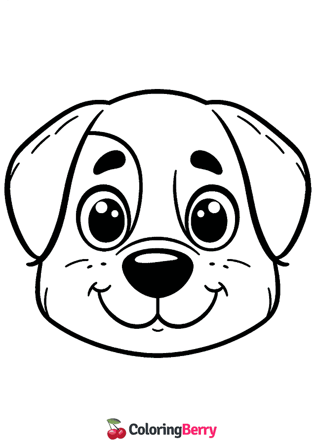 Dog Head Coloring Page