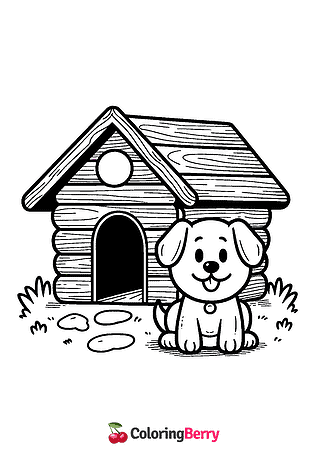 Dog House Coloring Page