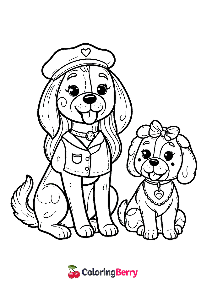 Dog Mom Coloring Page