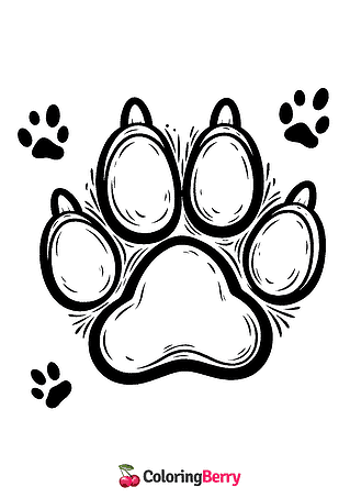 Dog Paw Coloring Page