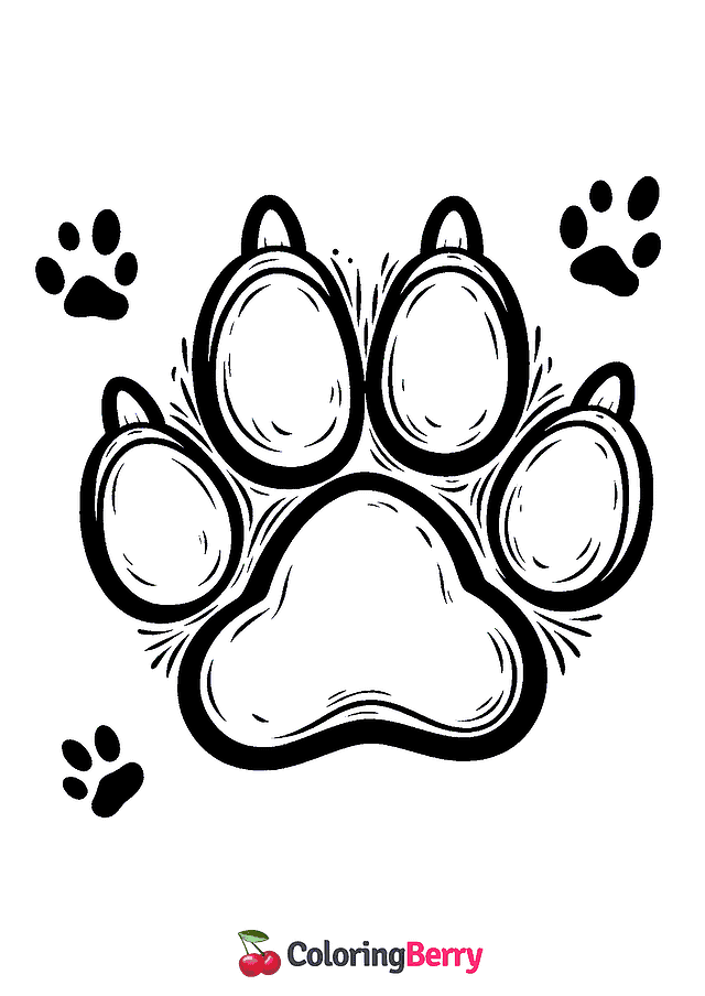 Dog Paw Coloring Page