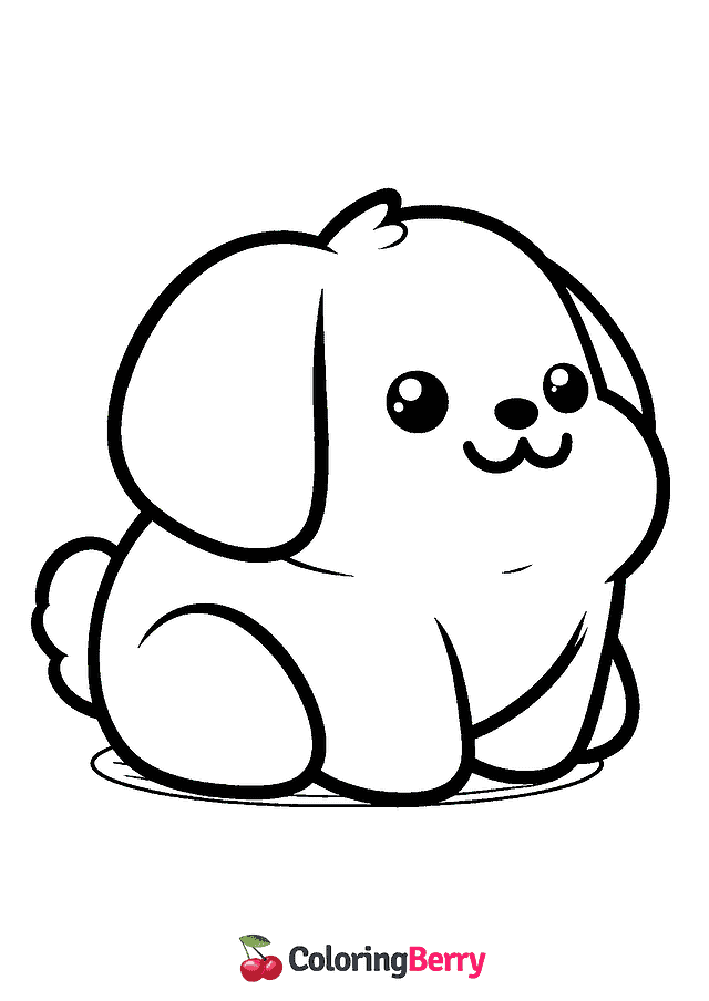 Dog Squishmallow Coloring Page