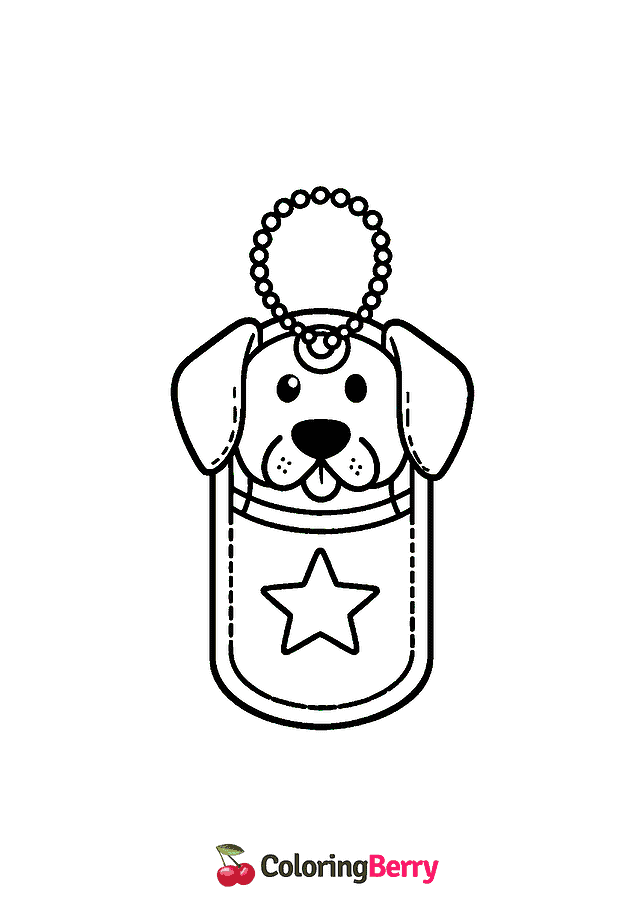 Dog Tag Coloring Page