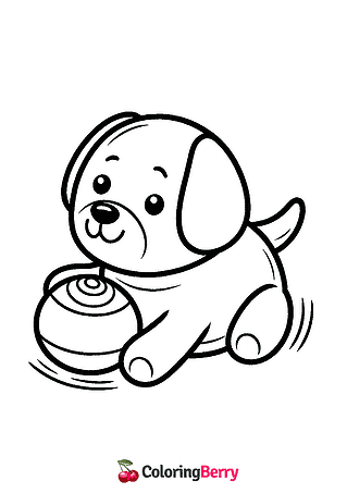 Dog Toy Coloring Page