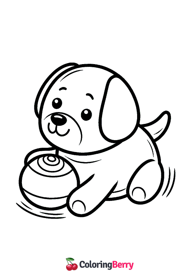 Dog Toy Coloring Page