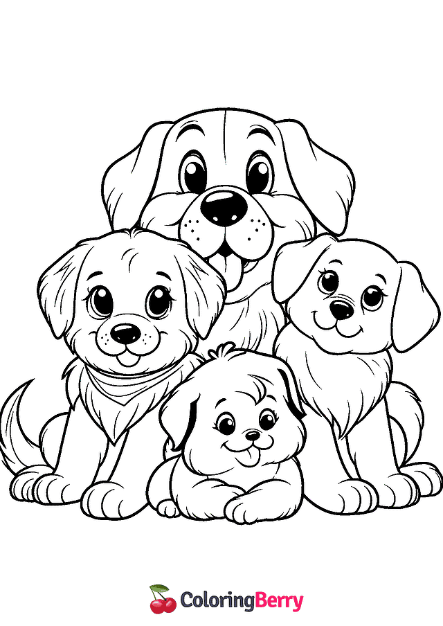 Dogs Coloring Page