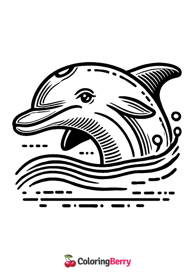 Dolphin Head Coloring Page